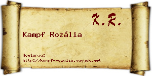 Kampf Rozália névjegykártya